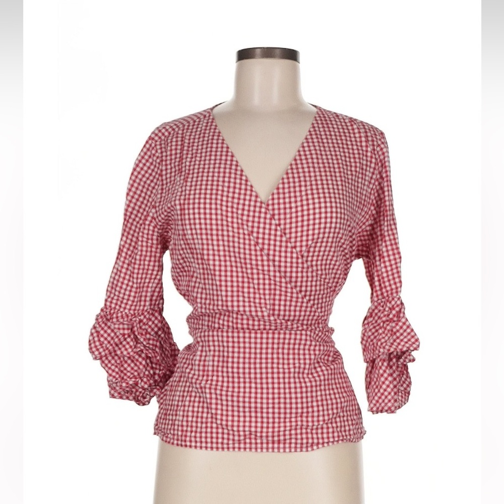 beachlunchlounge Red Checkered Blouse